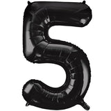 Large Black Number 5 Balloon By Unique
