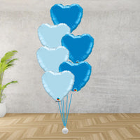 Blue Hearts Balloon Cluster