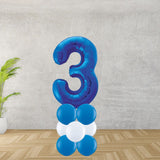 Blue Number 3 Balloon Stack