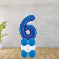 Blue Number 6 Balloon Stack