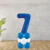 Blue Number 7 Balloon Stack