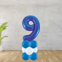 Blue Number 9 Balloon Stack