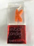 Mini Letter K Candle - Orange