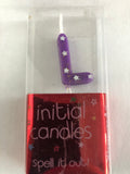 Mini Letter L Candle - Purple