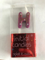 Mini Letter H Candle - Purple