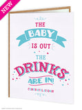 Baby Is Out New Baby Greetings Card