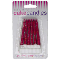 Fuchsia Glitter Candle (Pack of 12)