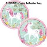 18" Birthday Magical Unicorn Holographic Foil Balloon
