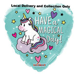 18" Have A Magical Day Unicorn Heart Foil Balloon