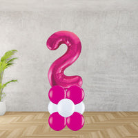 Hot Pink Number 2 Balloon Stack