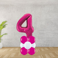 Hot Pink Number 4 Balloon Stack