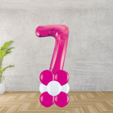 Hot Pink Number 7 Balloon Stack