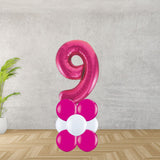 Hot Pink Number 9 Balloon Stack