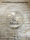 24" Clear Bubble with Feathers and Vinyl Text
