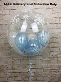 24" Snowflake Clear Bubble With Small Balloons Inside