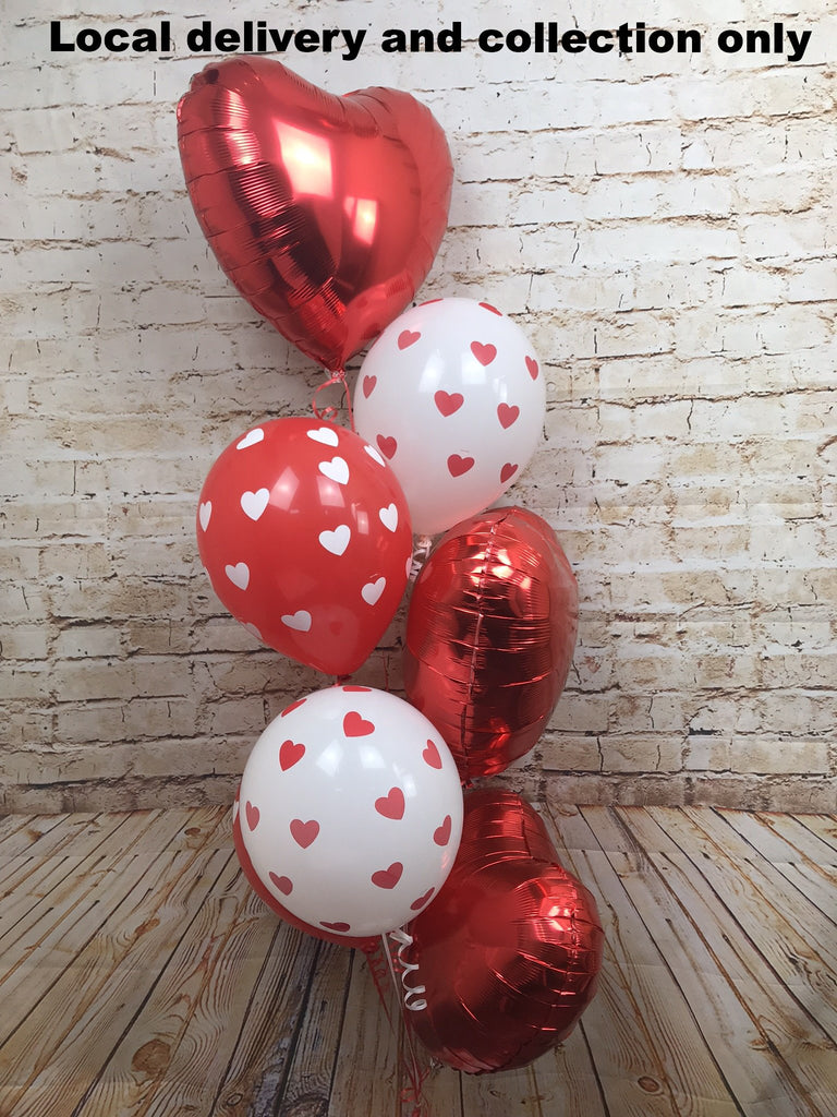 Large Balloon Cluster - Heart Shaped Foils