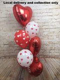 Large Balloon Cluster - Heart Shaped Foils