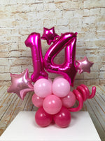 Table Top Double Number Tower - Pink Numbers