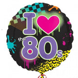 18" I Love The 80's Foil Balloon