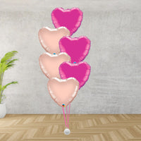 Pinks Heart Balloon Cluster