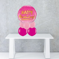 Pink Ombre Birthday Balloon Centrepiece
