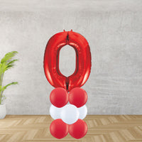 Red Number 0 Balloon Stack