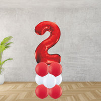 Red Number 2 Balloon Stack