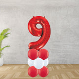 Red Number 9 Balloon Stack