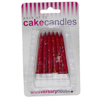 Red Glitter Candle (Pack of 12)
