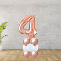 Rose Gold Number 4 Balloon stack