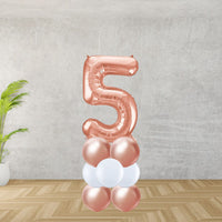 Rose Gold Number 5 Balloon Stack