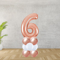 Rose Gold Number 7 Balloon Stack