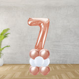 Rose Gold Number 7 Balloon Stack