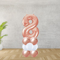 Rose Gold Number 8 Balloon Stack