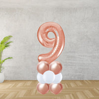 Rose Gold Number 9 Balloon Stack