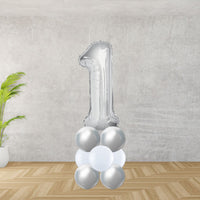Silver Number 1 Balloon Stack