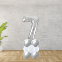 Silver Number 7 Balloon Stack