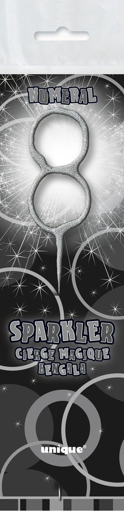 Silver Cake Sparkler Number 8