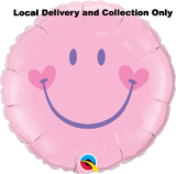 18" Sweet Smile Face Pink Foil Balloon