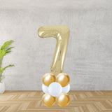 White Gold Number 8 Balloon stack