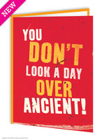 Day over ancient funny birthday greeting card