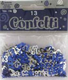 Foil Age 13 Table Confetti Blue Colour