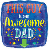 18" Awesome Dad Square Foil Balloon