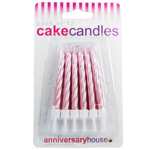 Pearlescent Pink Candle (Pack of 12)