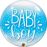 Baby Boy Blue Dots Bubble Balloon