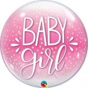 Baby Girl Pink Dots Bubble Balloon
