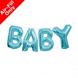 14" Blue Foil Letter Baby Balloon Banner