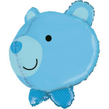 27" 3D Baby Boy Bear Head Supershape Foil Balloon