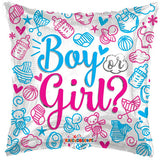 18" Boy Or Girl Gender Reveal Square Foil Balloon