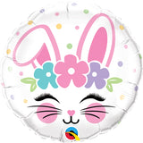18"  Bunny Face Foil Balloon